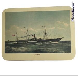 Scully & Scully “Waterloo” Tall Ship Lacquered Front, Felt Back Placemat